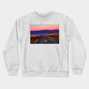 Mountain road at sunset Crewneck Sweatshirt